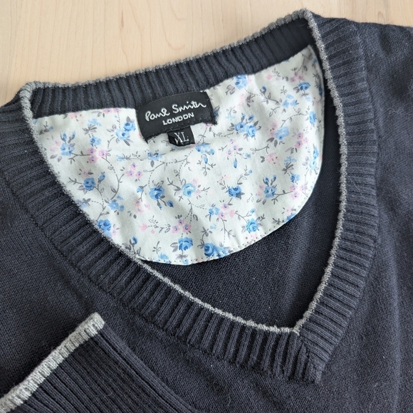 🇬🇧PAUL SMITH Black, Gray and Blue Argyle Sweater - Picture 7 of 14